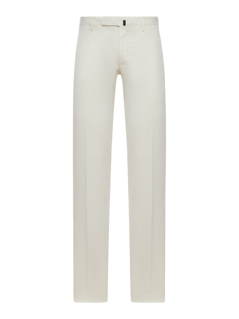 SLIM FIT TAILORED COTTON TROUSERS