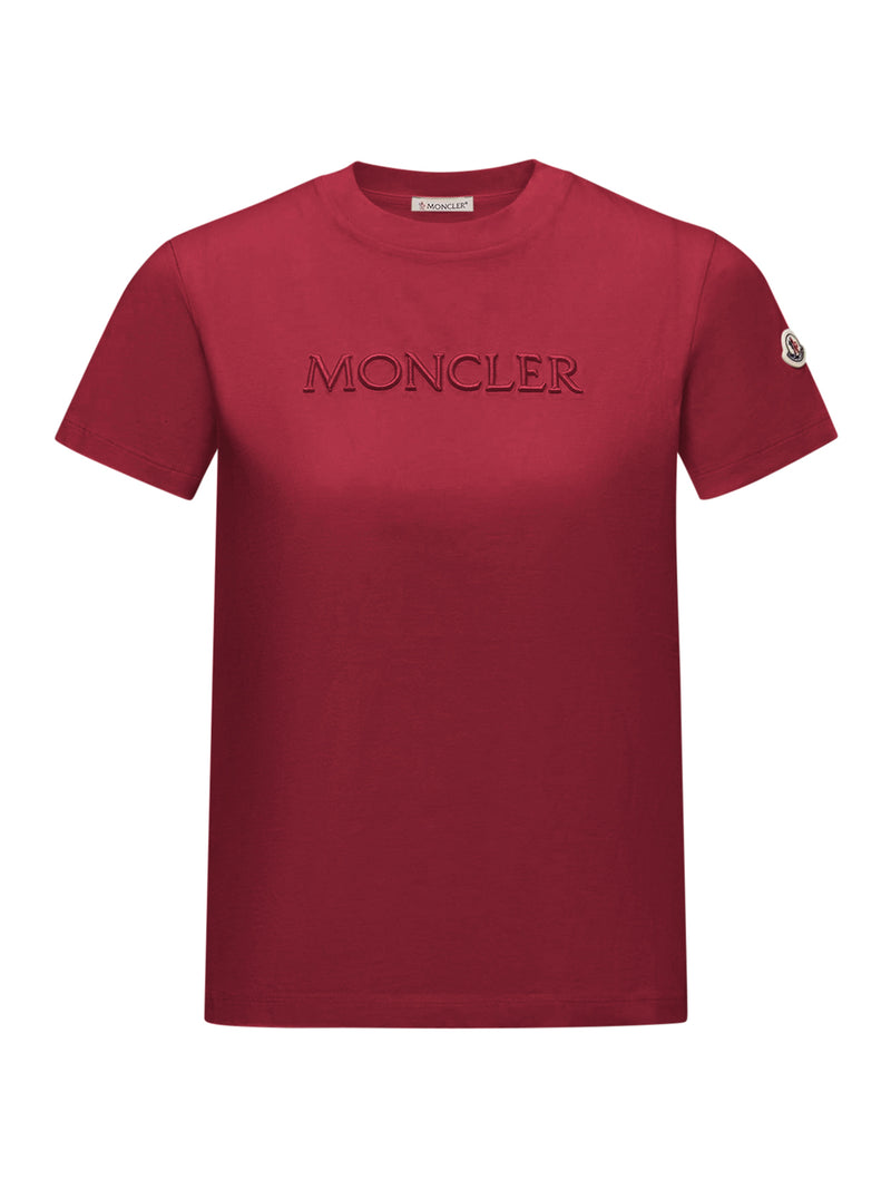 COTTON T-SHIRT WITH EMBROIDERED TONE-ON-TONE LOGO