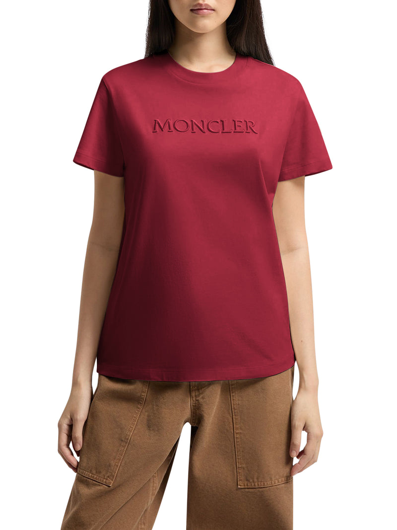 COTTON T-SHIRT WITH EMBROIDERED TONE-ON-TONE LOGO
