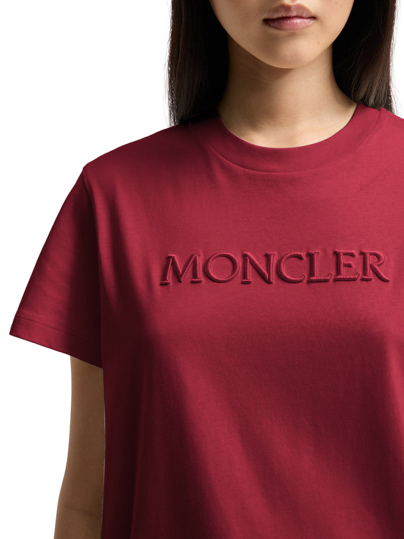 COTTON T-SHIRT WITH EMBROIDERED TONE-ON-TONE LOGO