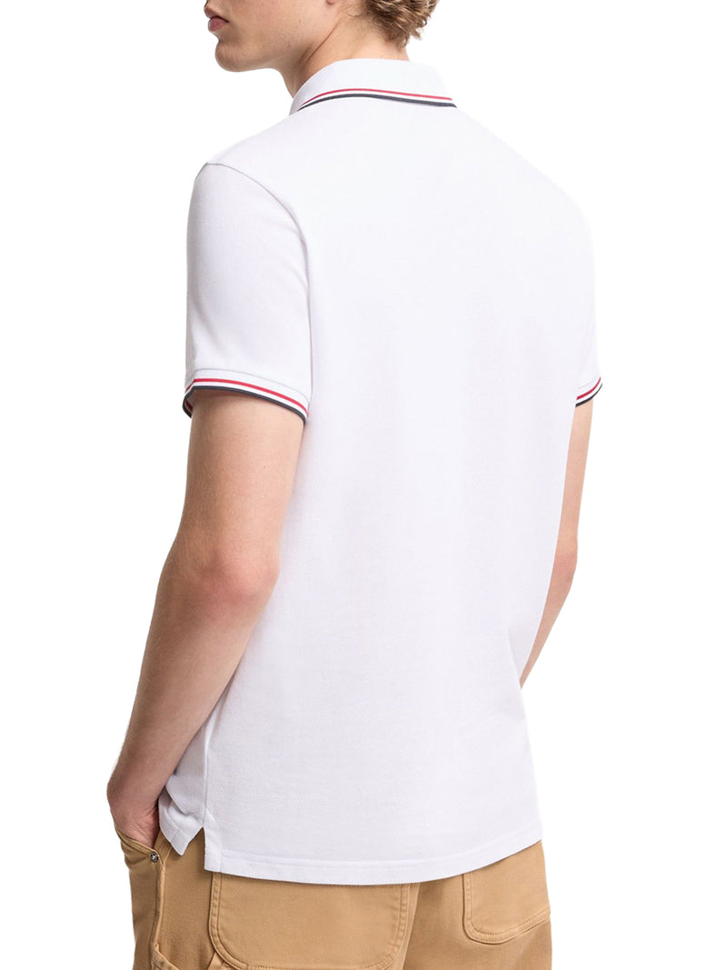 COTTON PIQUET POLO SHIRT WITH TRICOLOR TRIM