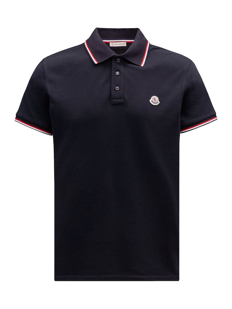 COTTON PIQUET POLO SHIRT WITH TRICOLOR TRIM