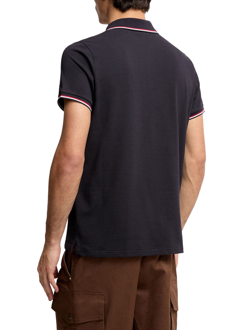 COTTON PIQUET POLO SHIRT WITH TRICOLOR TRIM