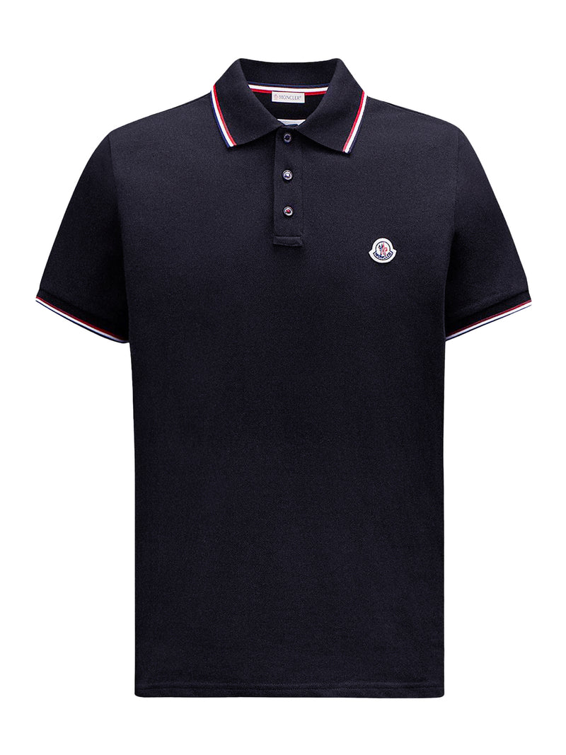 COTTON PIQUET POLO SHIRT WITH TRICOLOR TRIM