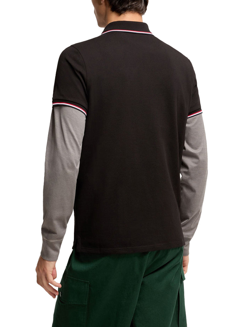 COTTON PIQUET POLO SHIRT WITH TRICOLOR TRIM