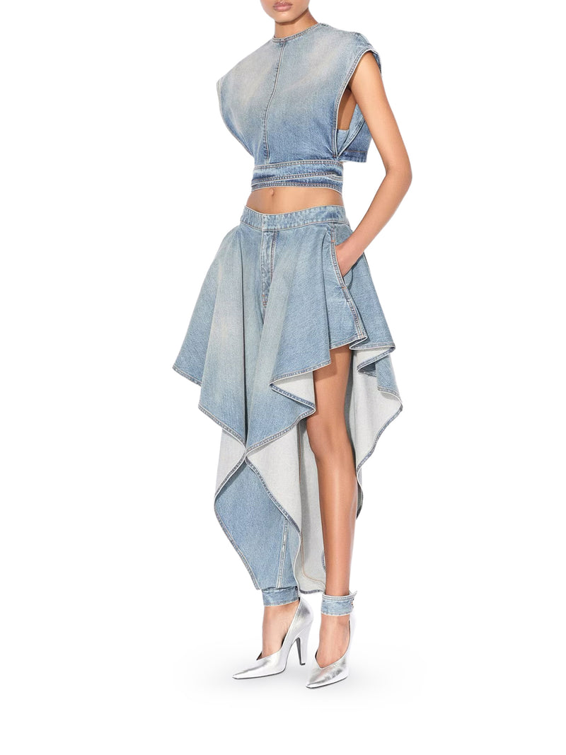 DENIM TOP WITH BELT