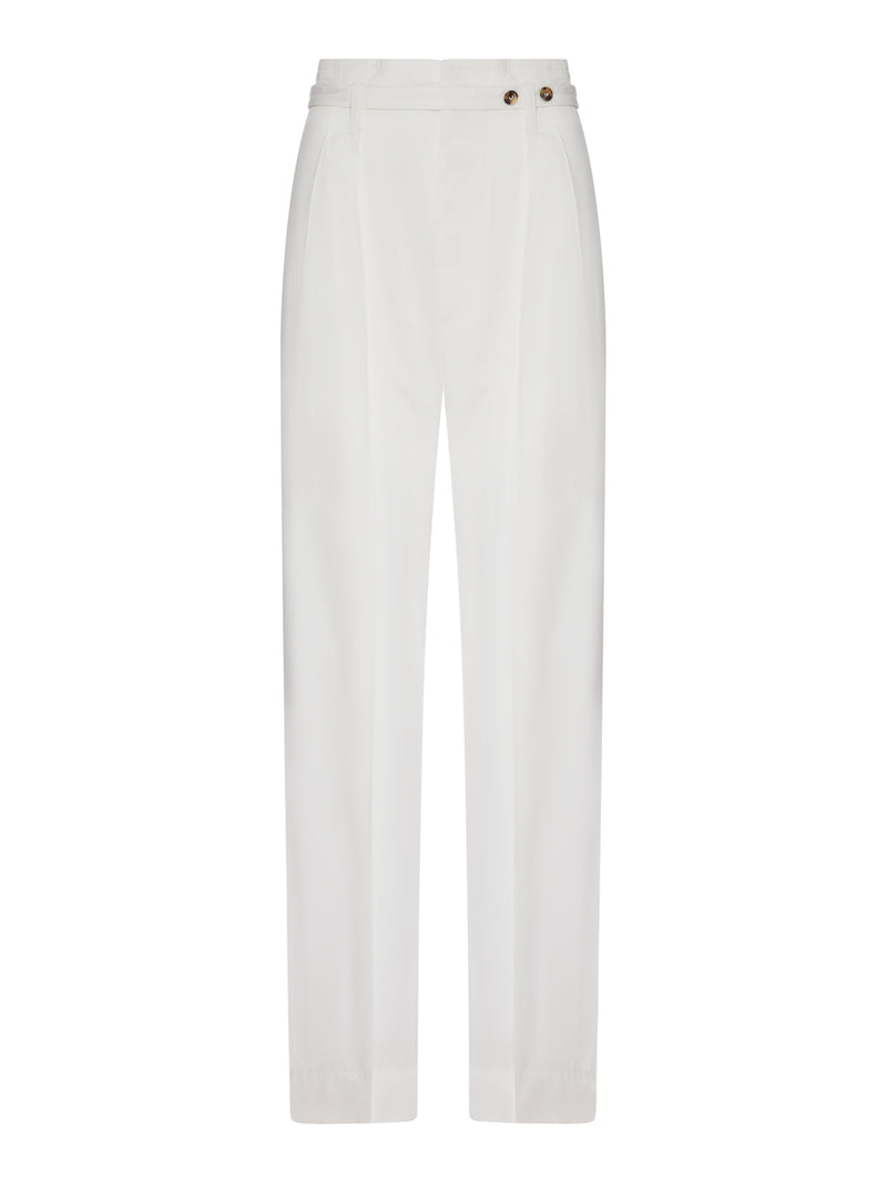 STRAIGHT-LEG TAILORED COTTON TROUSERS