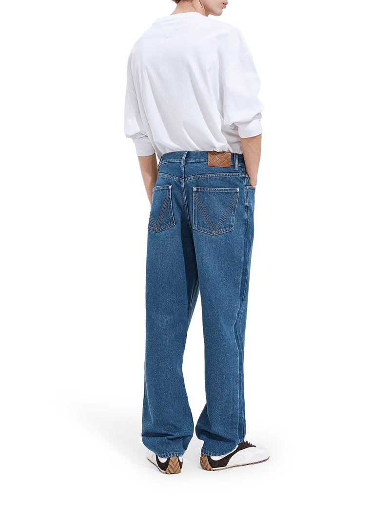 WIDE LEG JEANS IN COTTON DENIM