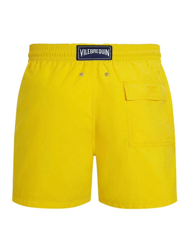 SINGLE COLOR SWIMSUIT WITH ENGRAVED LOGO