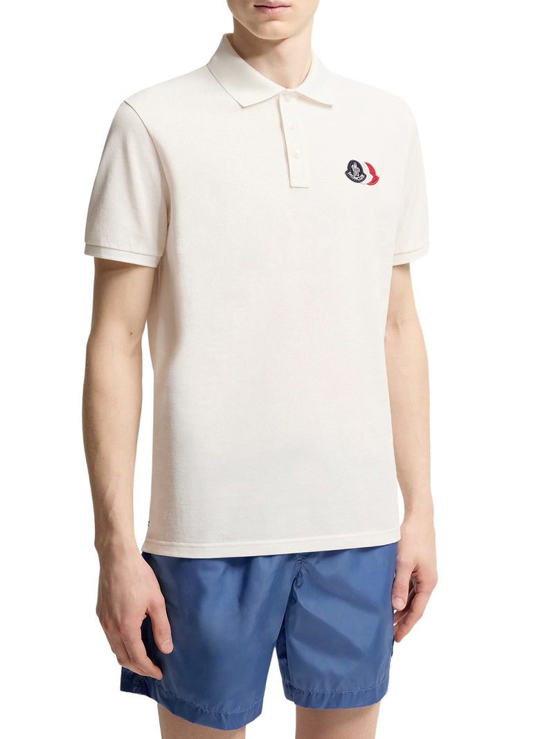 COTTON PIQUET POLO SHIRT WITH LOGO PATCH