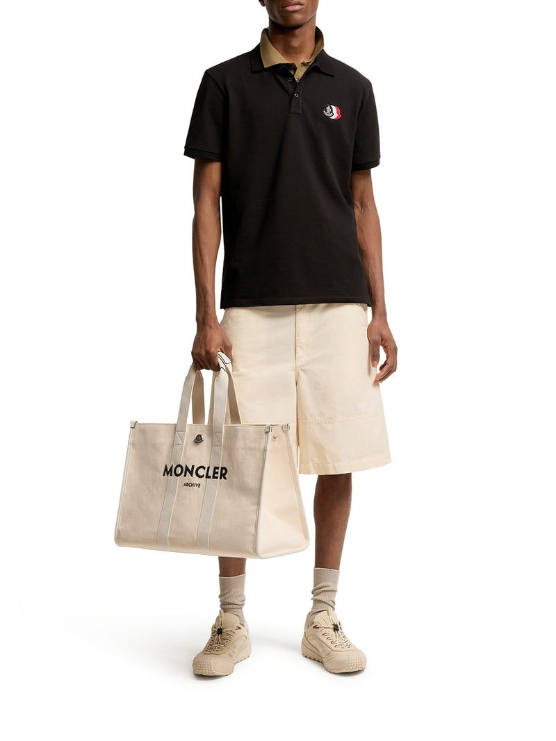 COTTON PIQUET POLO SHIRT WITH LOGO PATCH