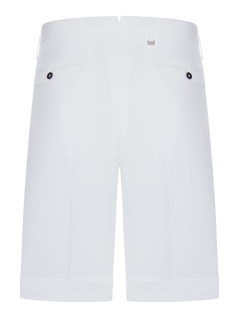 LINEN BLEND BERMUDA SHORTS