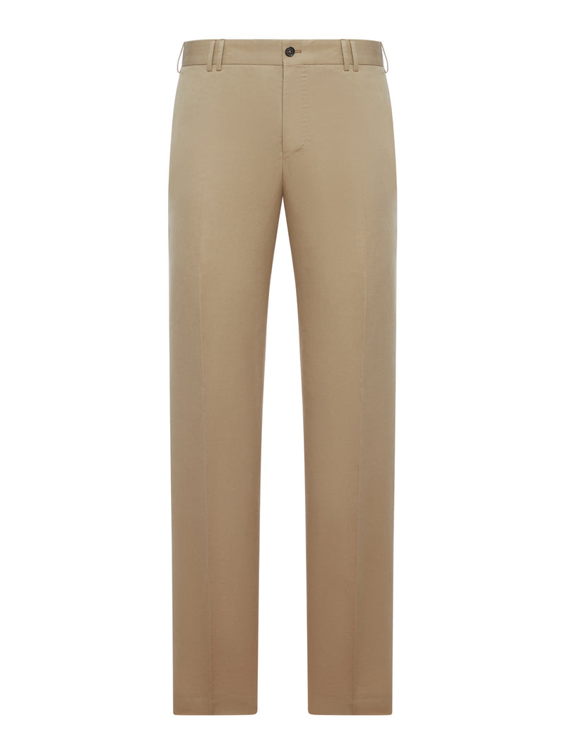 TAILORED TROUSERS IN LINEN AND COTTON BLEND