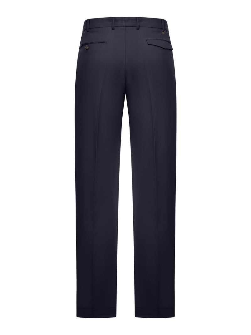 TAILORED TROUSERS IN LINEN AND COTTON BLEND