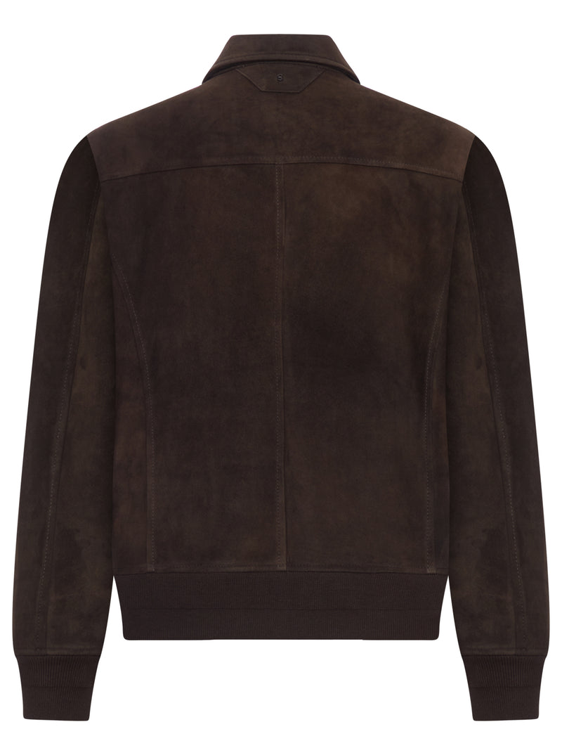 SUEDE BOMBER JACKET WITH ZIP