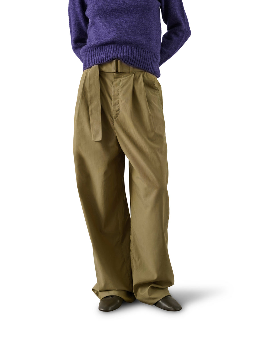 COLE WIDE-FIT TROUSERS IN ORGANIC COTTON POPLIN AND FLUID LYOCELL ...