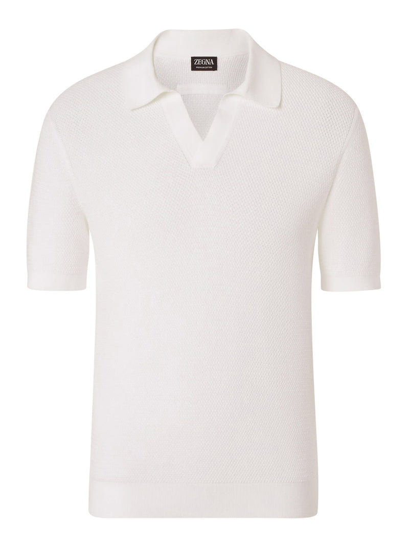 COTTON V-NECK POLO SHIRT