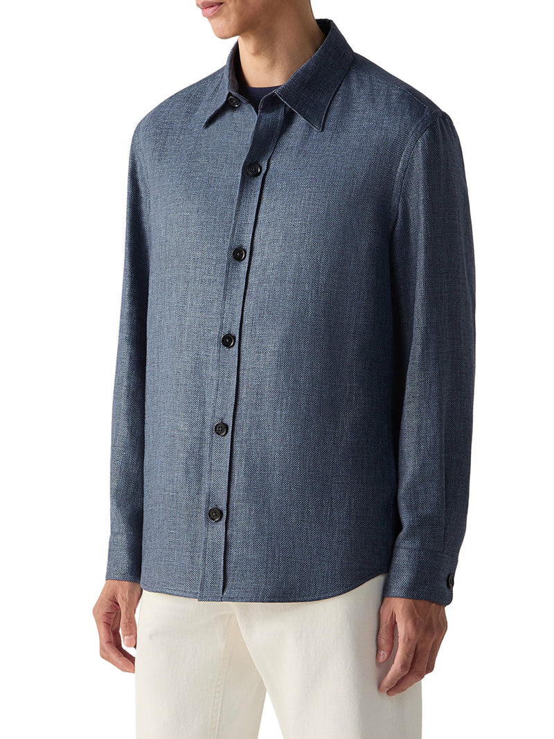 OVERSHIRT IN CASHMERE LINEN AND SILK