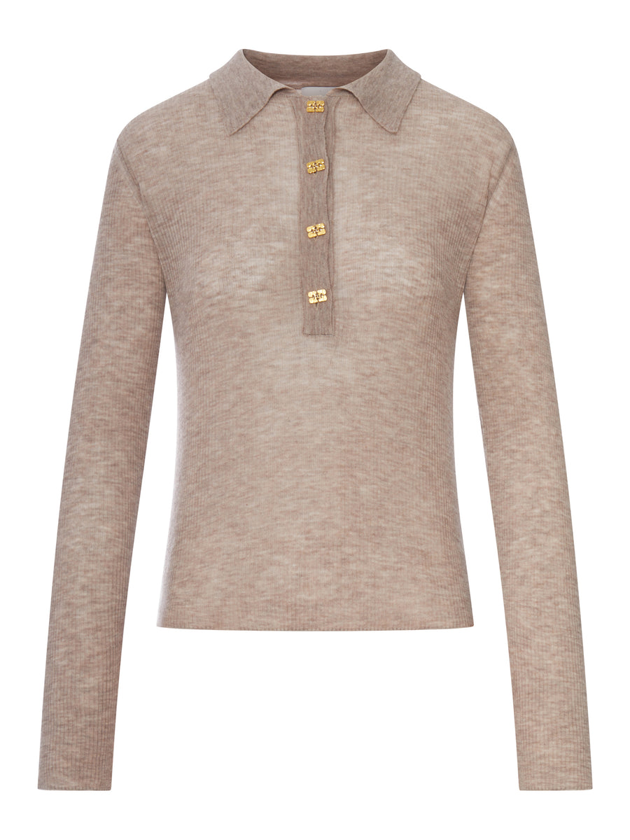 SEMI-TRANSPARENT WOOL POLO