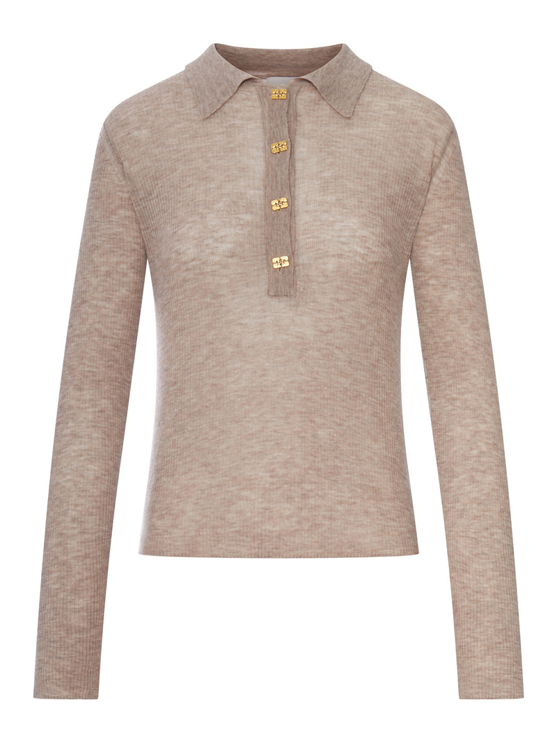 SEMI-TRANSPARENT WOOL POLO