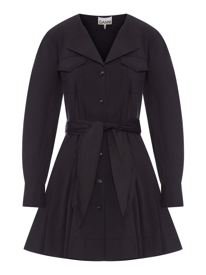 STRETCH COTTON CHEMISIER DRESS