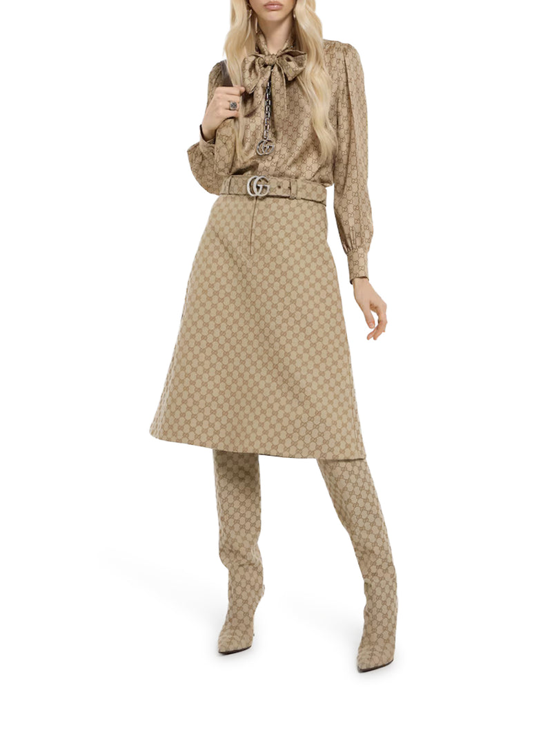 GG COTTON CANVAS FABRIC SKIRT