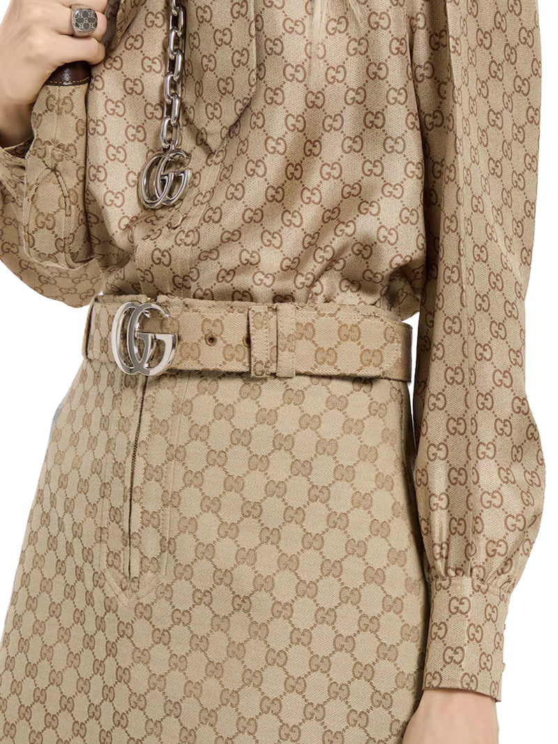 GG COTTON CANVAS FABRIC SKIRT