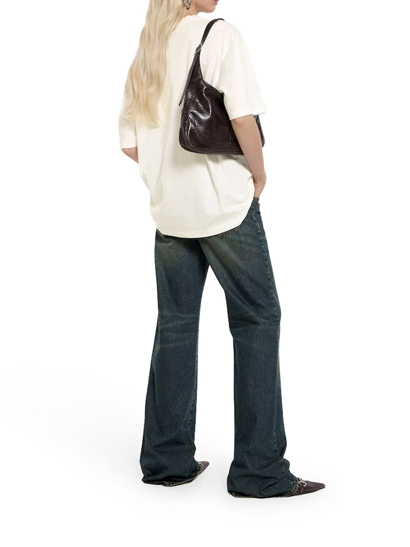 COTTON AND SILK JERSEY T-SHIRT WITH PRINT