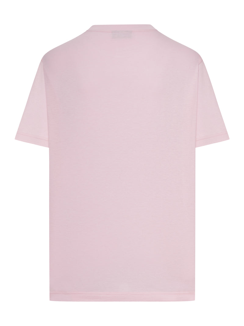 COTTON AND SILK JERSEY T-SHIRT WITH PRINT