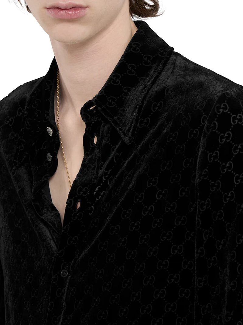 DÉVORÉ GG STRETCH VELVET SHIRT