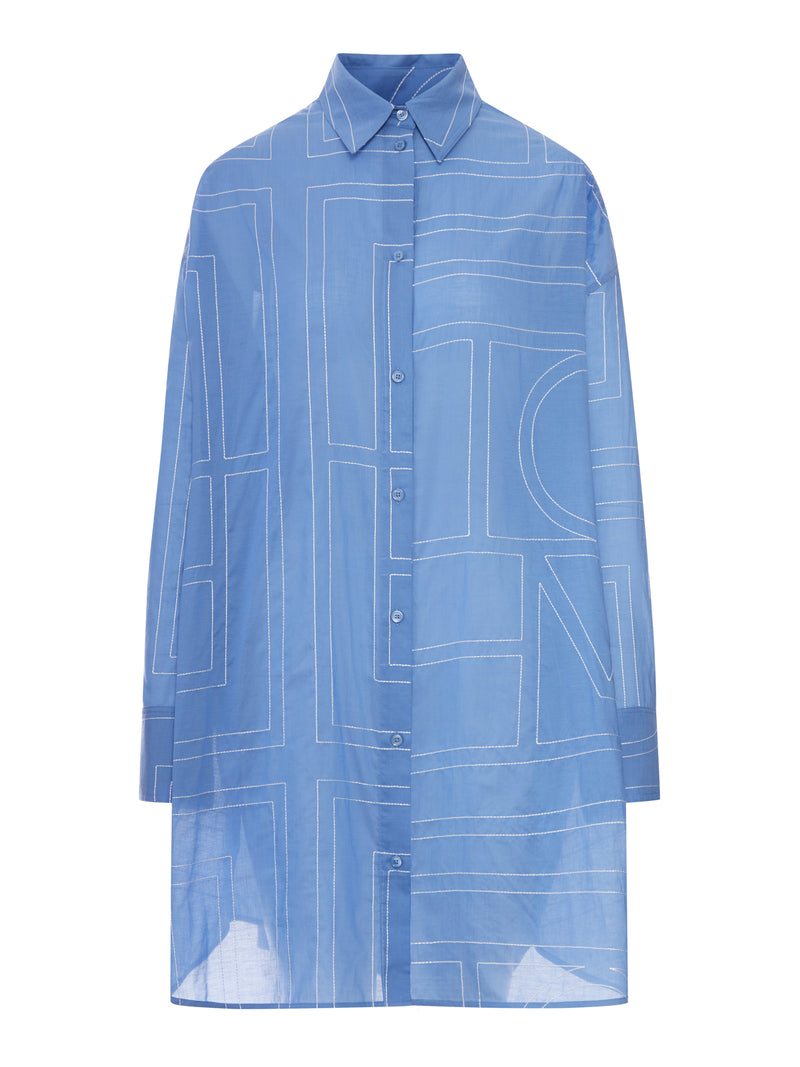 LONG MONOGRAM SHIRT IN COTTON BLEND