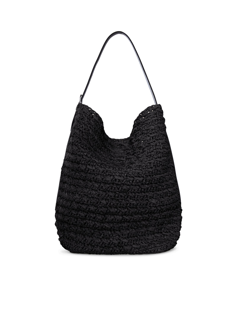 RAFFIA TOTE BAG WITH BELT