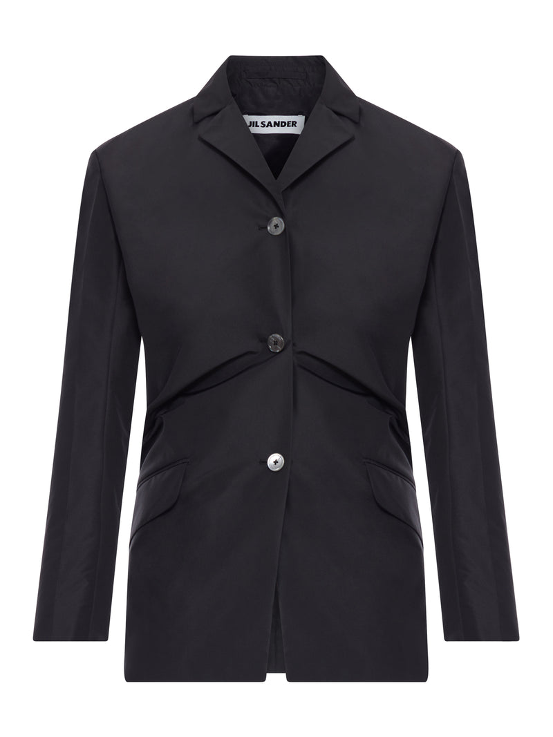 TAILORED BLAZER IN TECHNICAL FABRIC WITH BACK DRAPING