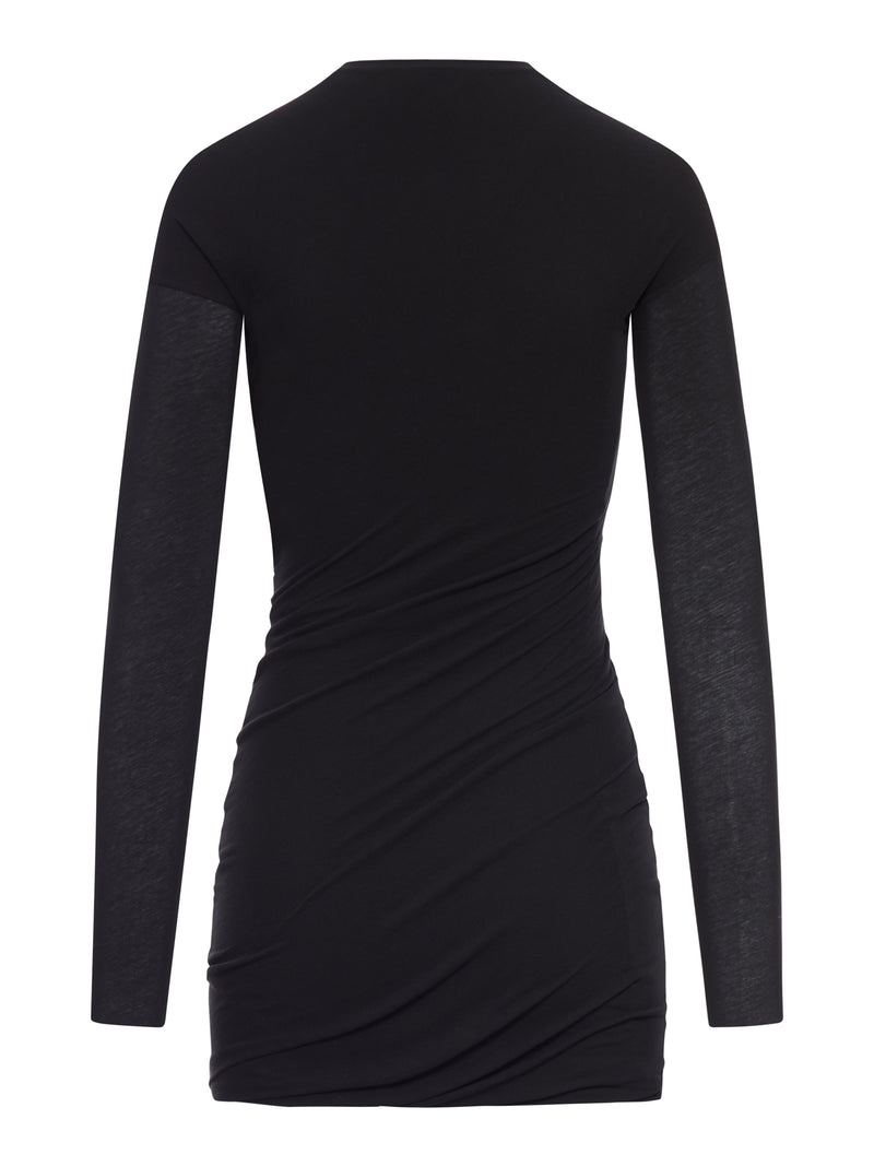 DOUBLE-LAYERED COTTON MINI DRESS