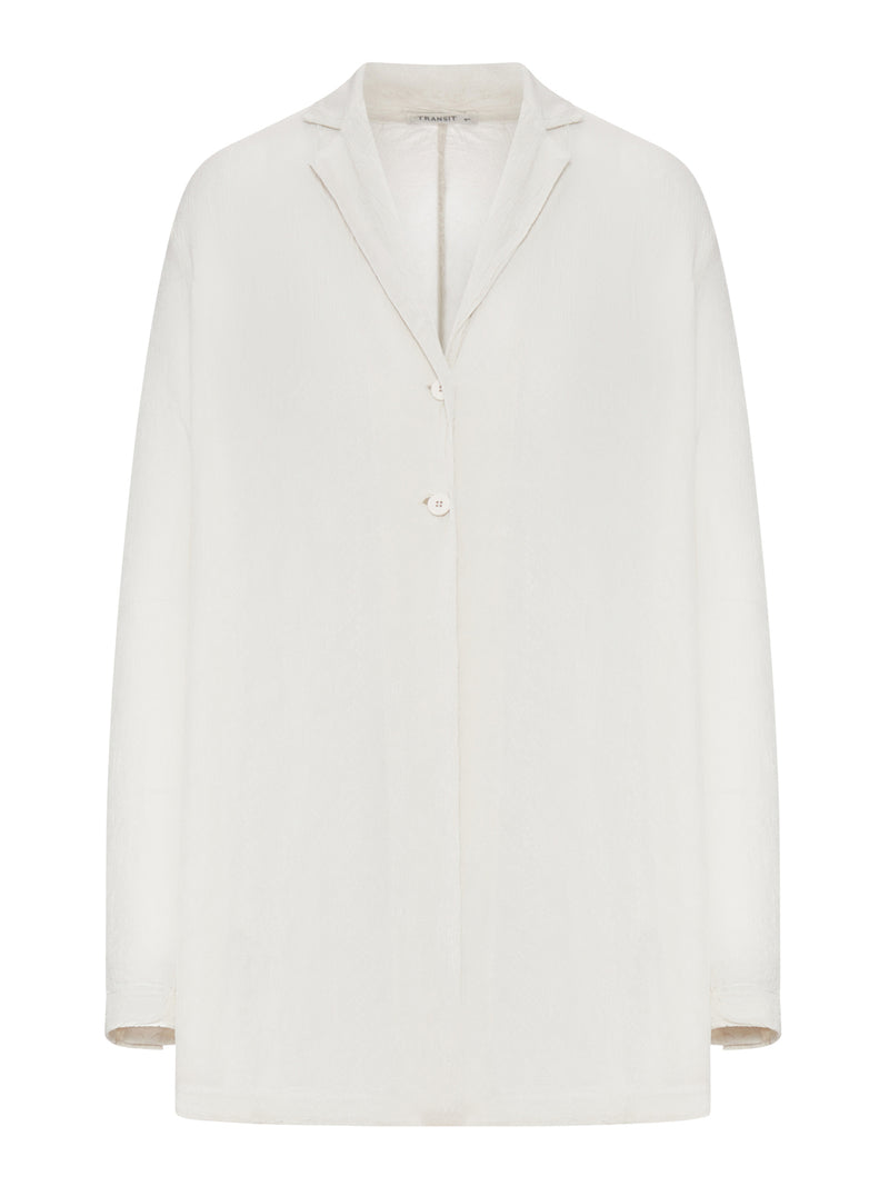 SINGLE-BREASTED OVERSIZED LINEN JACKET