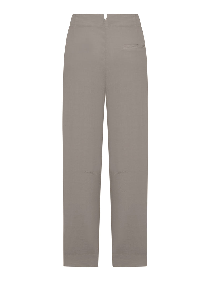 HIGH-WAISTED COTTON TROUSERS