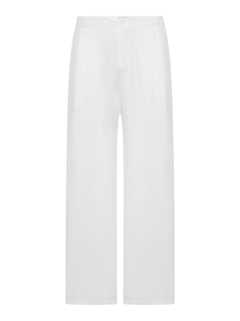 WIDE-LEG LINEN BLEND TROUSERS