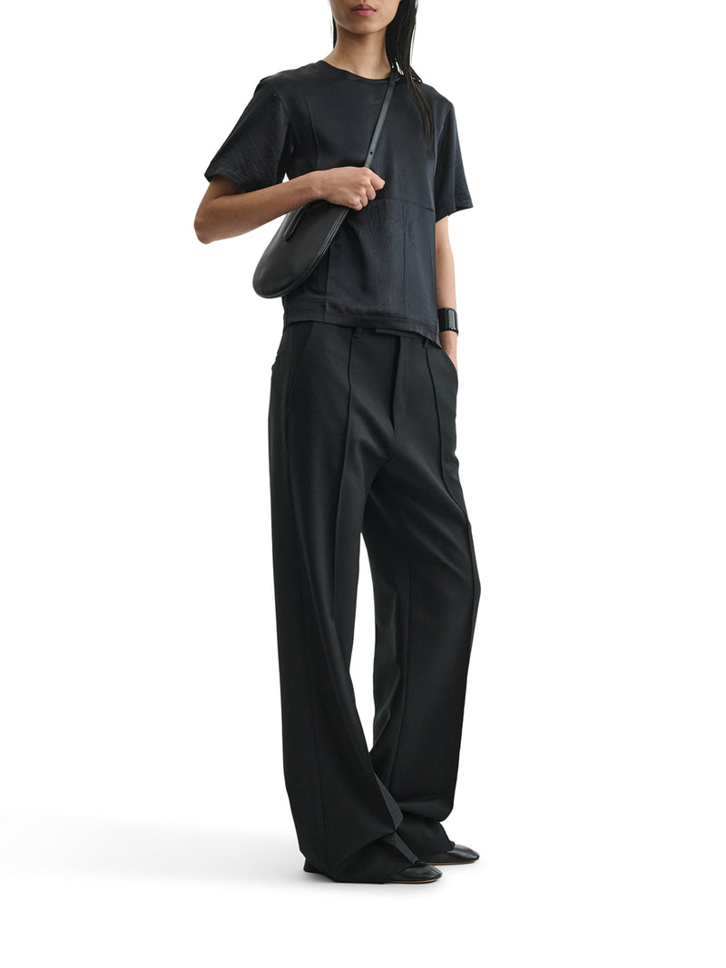 BLACK SILK GRAPHIC T-SHIRT