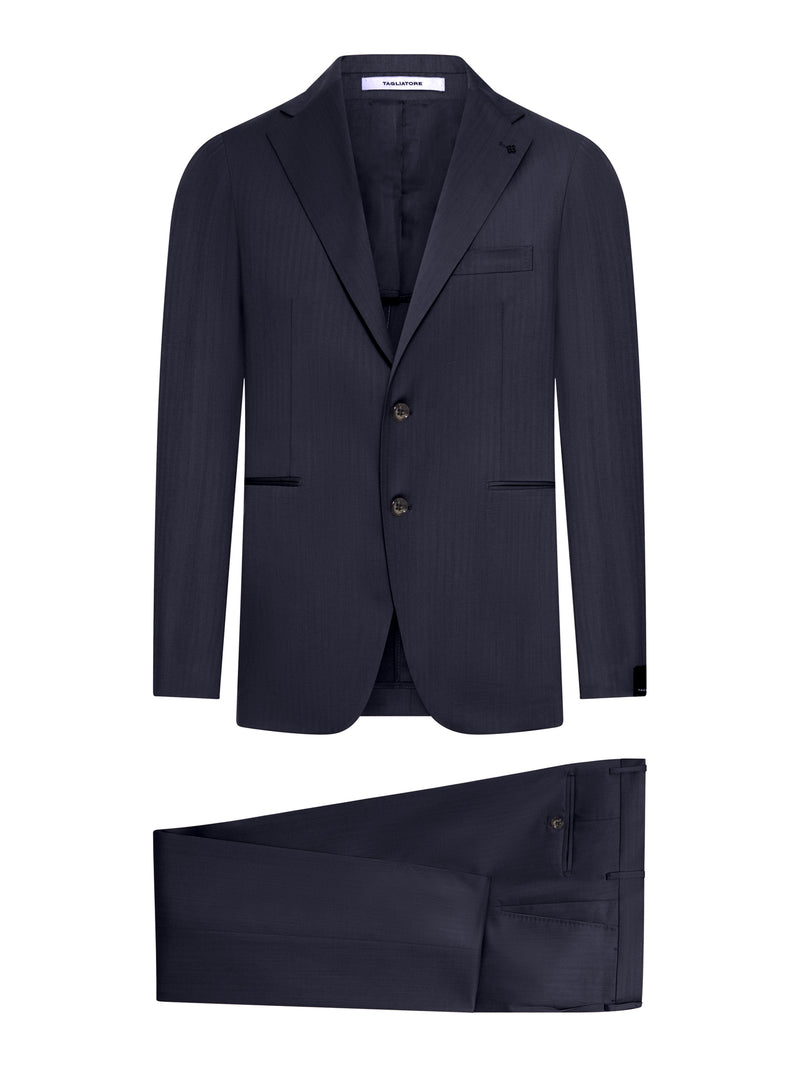 VESUVIO SINGLE-BREASTED HERRINGBONE SUIT