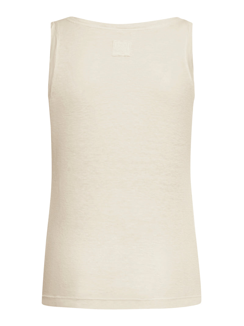 LINEN TOP WITH DEEP NECKLINE