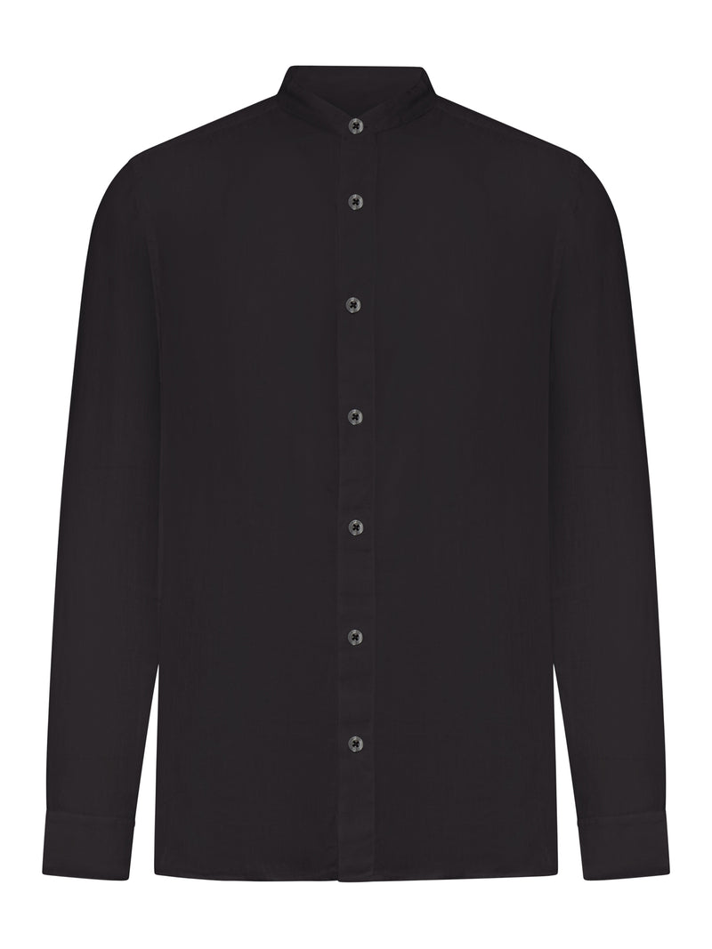LINEN SHIRT WITH MANDARIN COLLAR