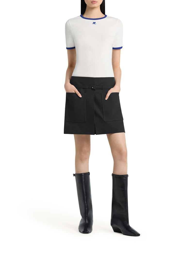 COTTON T-SHIRT WITH LOGO AND CONTRASTING PROFILES