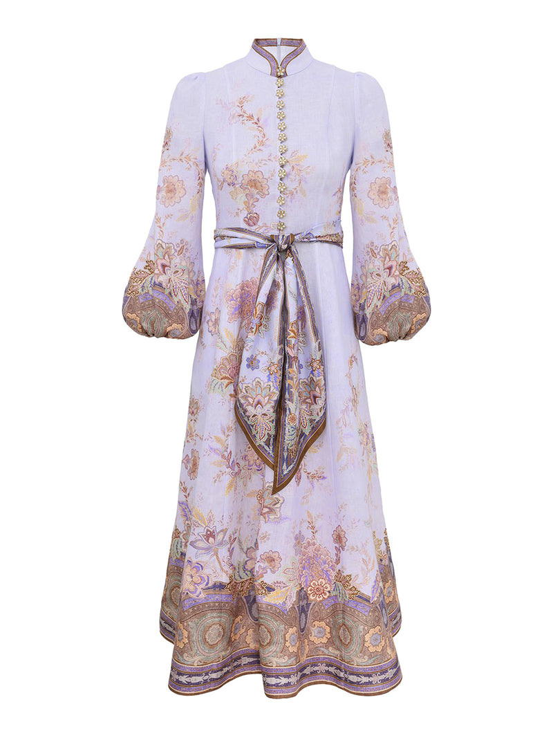 MIDI LINEN DRESS WITH BUTTONS