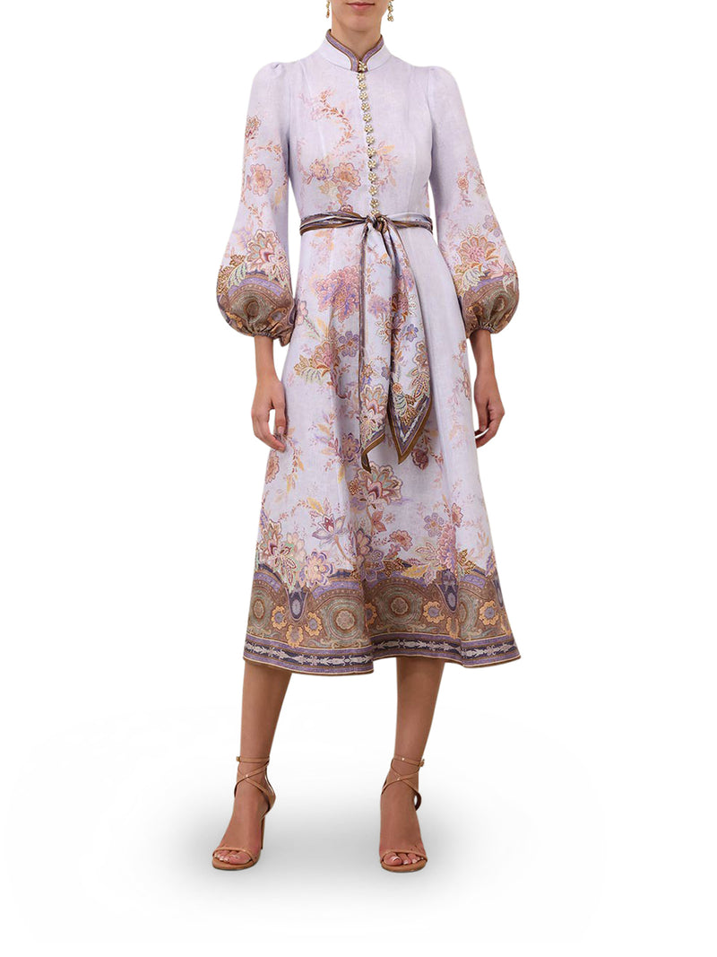 MIDI LINEN DRESS WITH BUTTONS