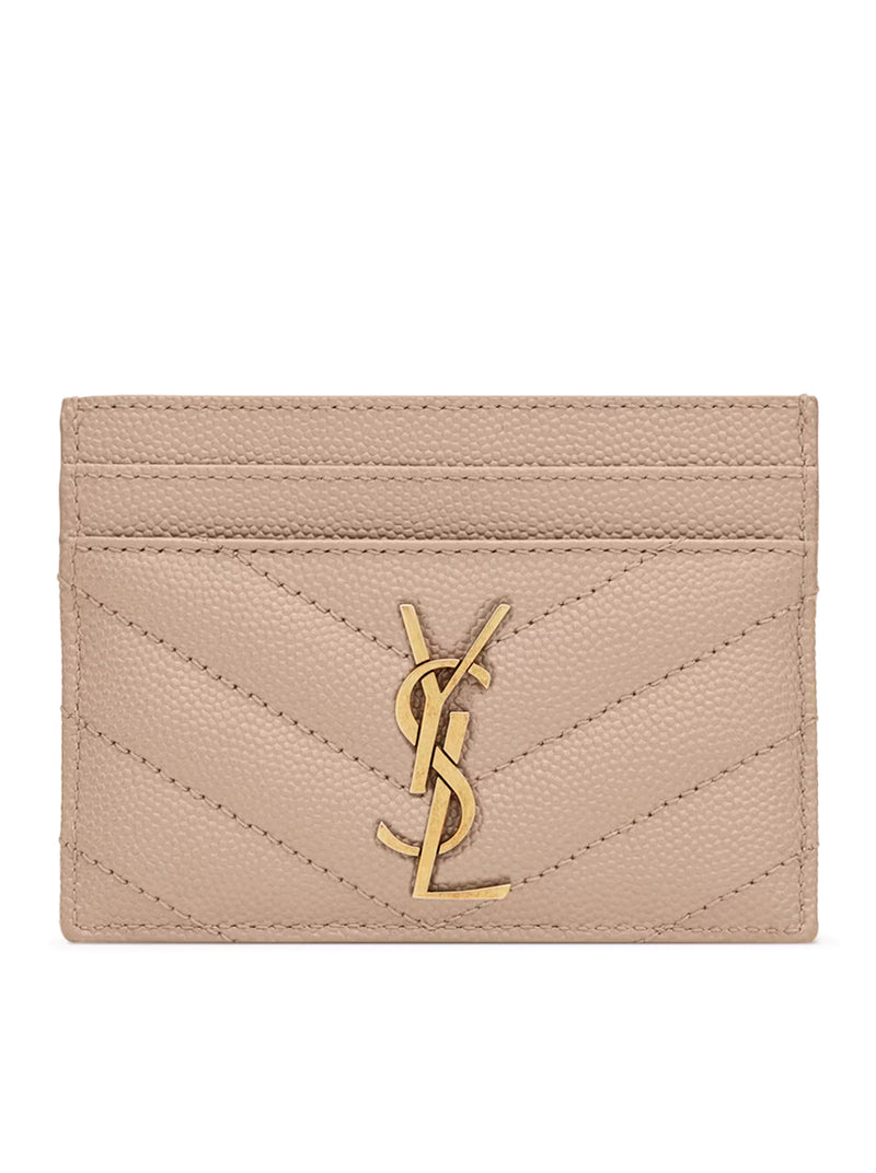 CASSANDRE MATELASSÉ CARD CASE IN GRAIN DE POUDRE LEATHER