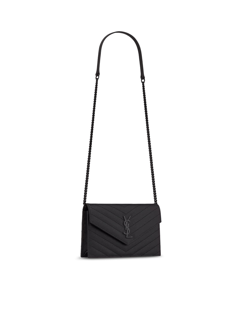 CLASSIC CASSANDRE CHAIN ??ENVELOPE CLUTCH IN GRAIN DE POUDRE LEATHER