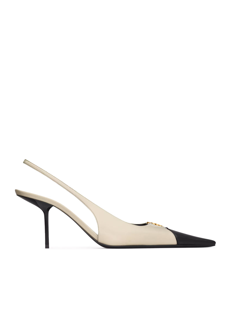 BABYLONE BRETEUIL SLINGBACK PUMPS IN SMOOTH LEATHER