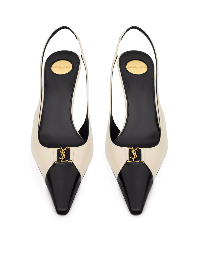 BABYLONE BRETEUIL SLINGBACK PUMPS IN SMOOTH LEATHER
