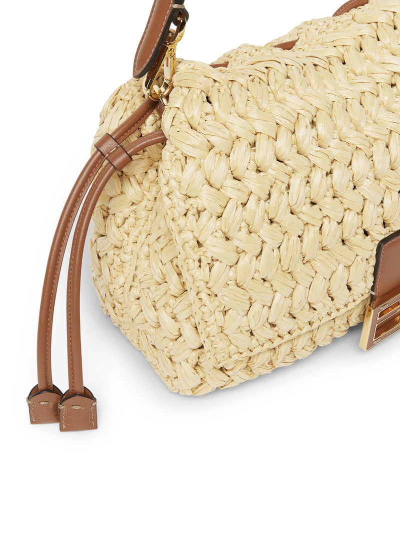 MEDIUM MAMMA BAGUETTE BAG IN WOVEN RAFFIA