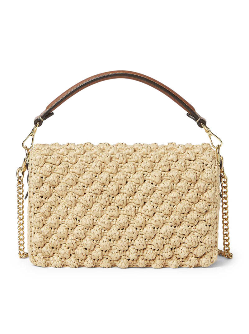 MINI BAGUETTE BAG IN RAFFIA WITH A HAZELNUT STITCH